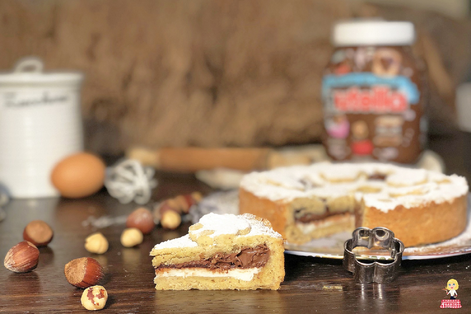 Crostata ricotta e nutella con frolla alle nocciole