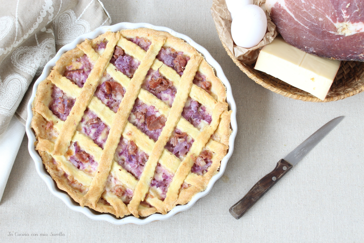 Crostata salata al cavolfiore e speck