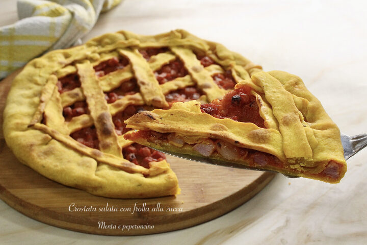 Crostata salata con frolla alla zucca