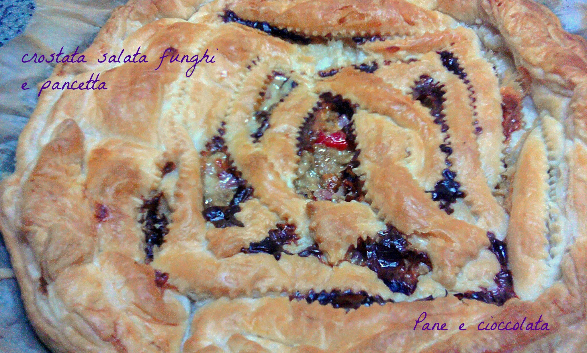 Crostata salata funghi e pancetta