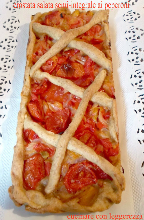 Crostata salata semi-integrale ai peperoni