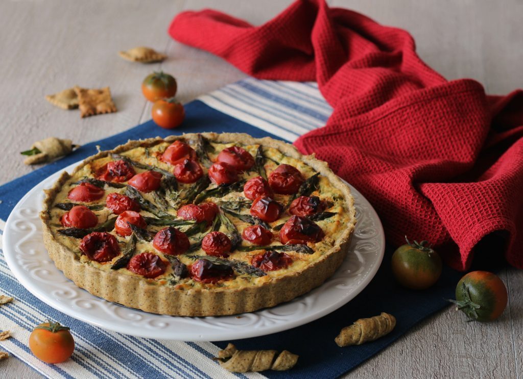 Crostata salata vegana canapa e pomodorini