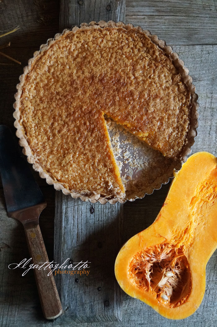 Crostata semi-integrale con crema di zucca e spezie