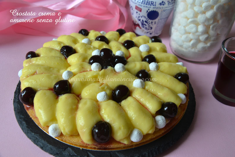 Crostata senza glutine crema e amarene