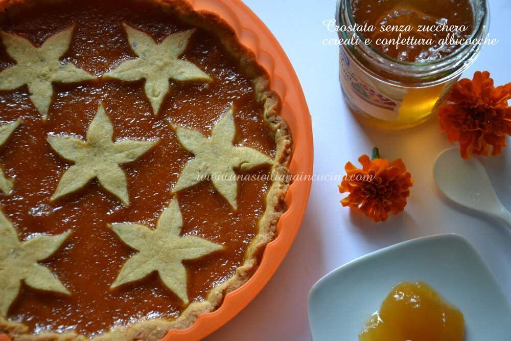 Crostata senza zucchero cereali e confettura albicocche