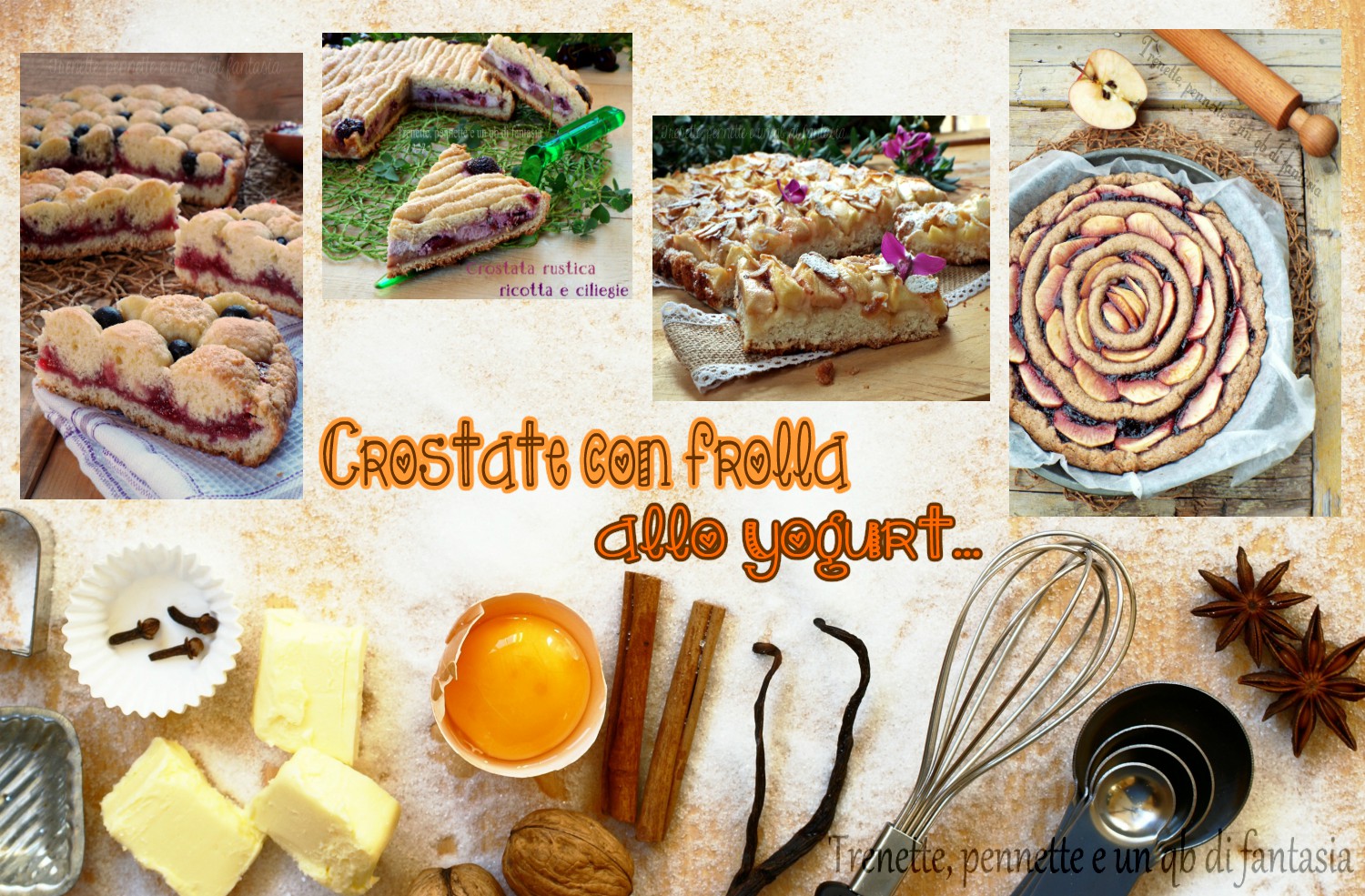 Crostate con frolla allo yogurt