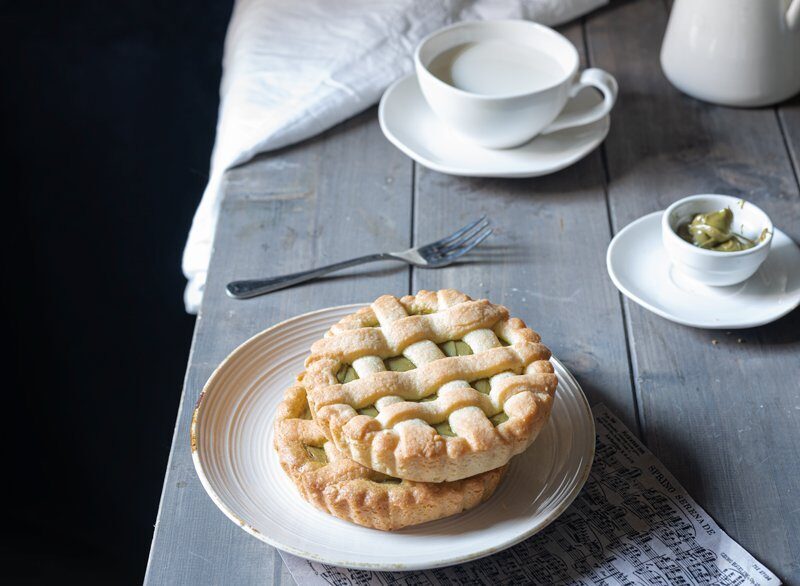Crostatine con crema di pistacchio
