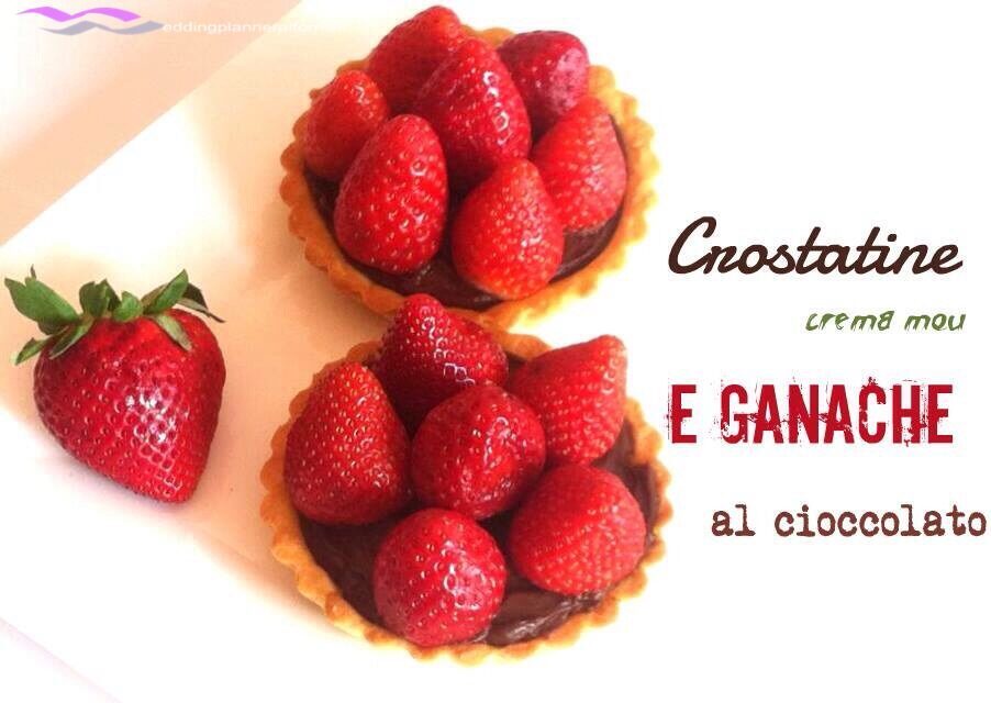 Crostatine con crema mou e ganache al cioccolato