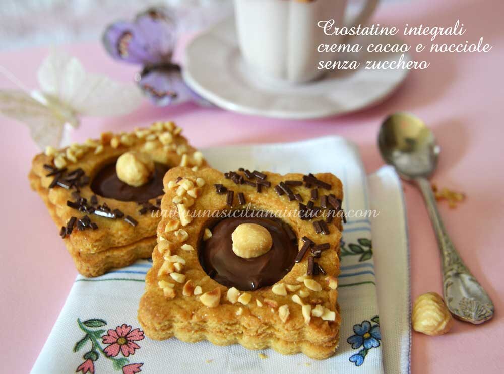 Crostatine integrali crema cacao senza zucchero