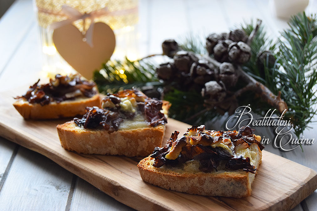 Crostoni radicchio e noci