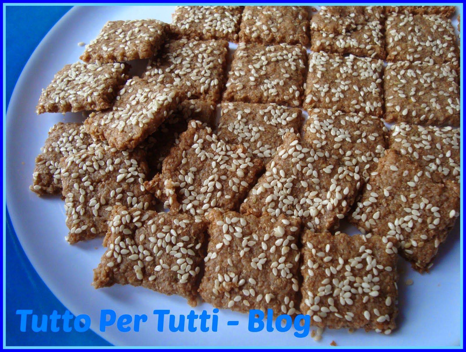 CUCINA - ANTIPASTO & SNACK - SALATINI INTEGRALI AL ROSMARINO E SEMI DI SESAMO senza burro