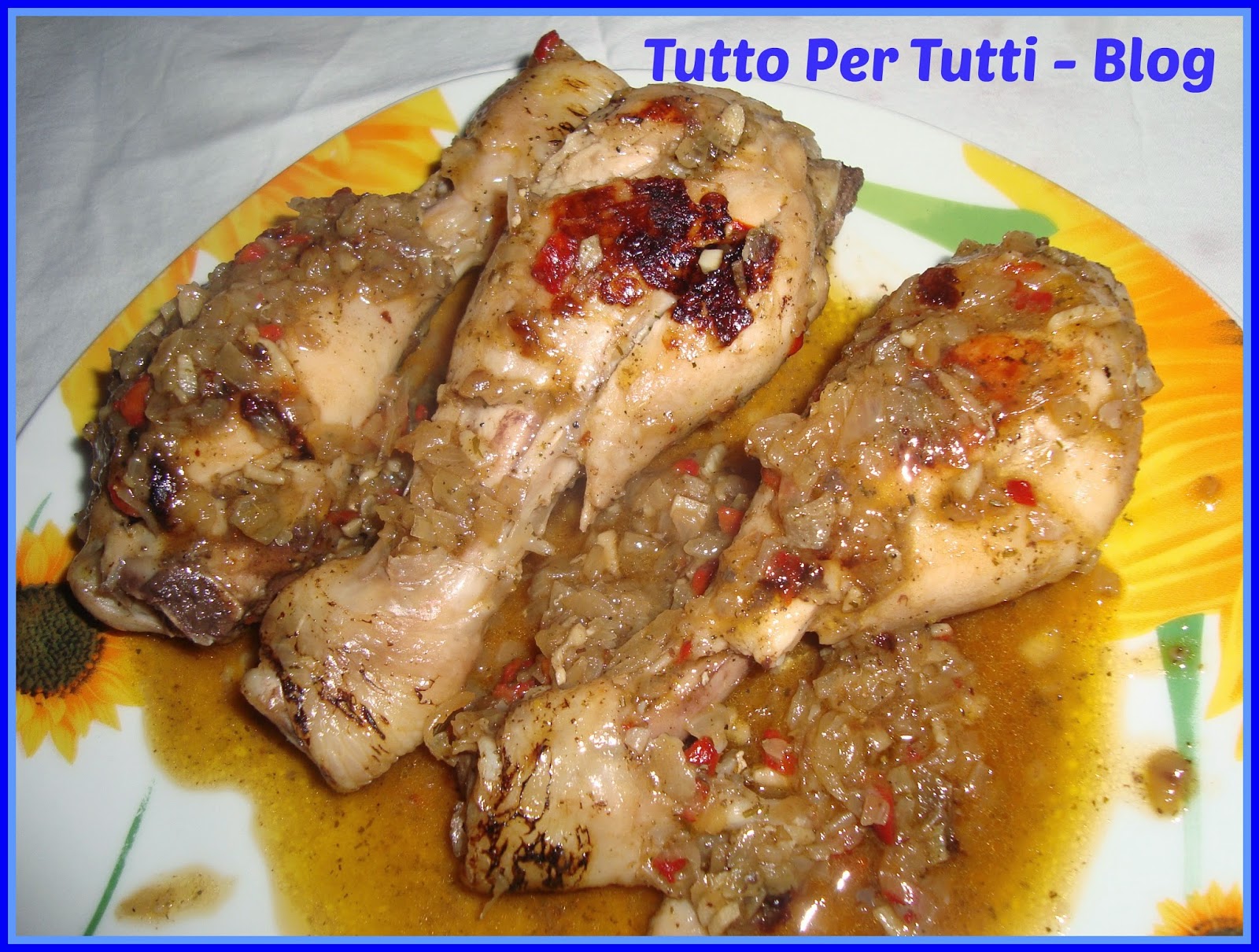 Cucina – secondi piatti – coscette di pollo incipollate