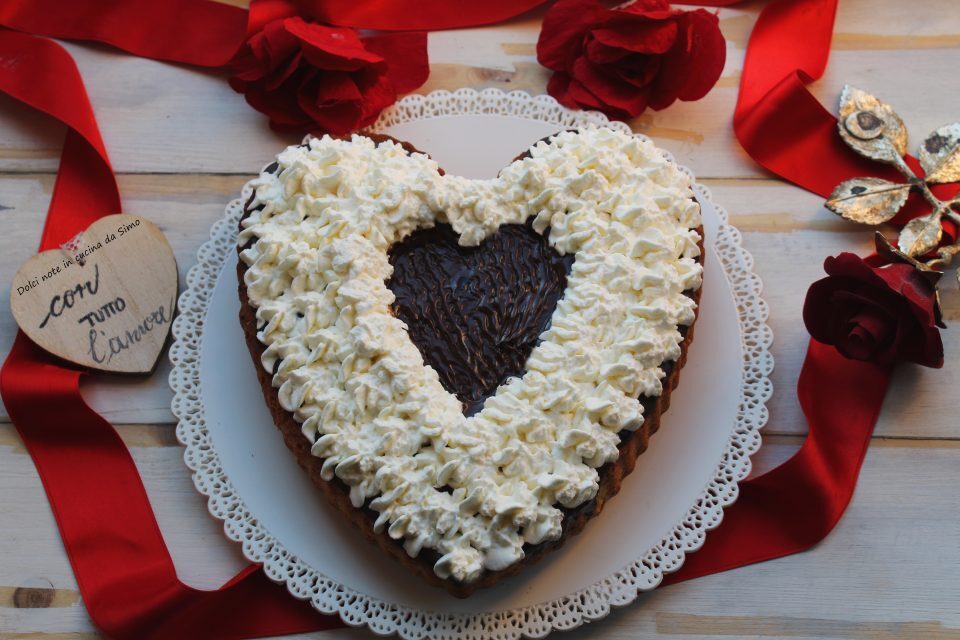 Cuore al cioccolato e panna