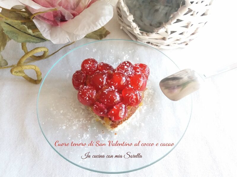 Cuore tenero di san valentino al cocco e cacao