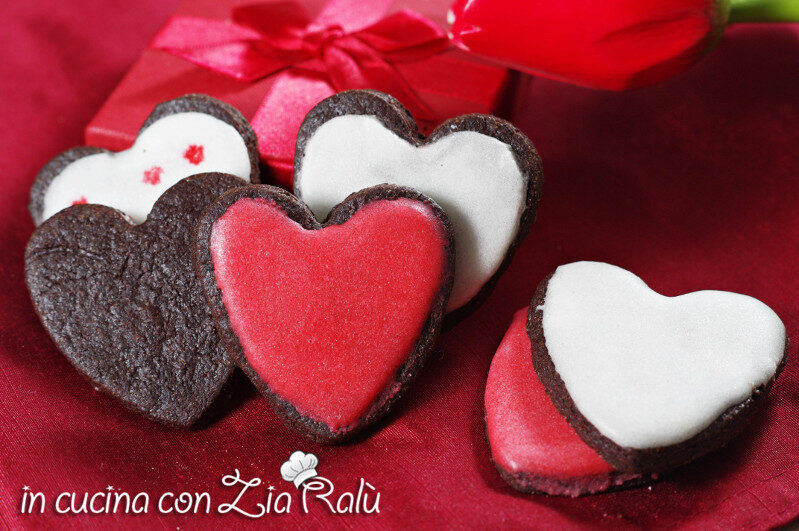 Cuori al cioccolato glassati