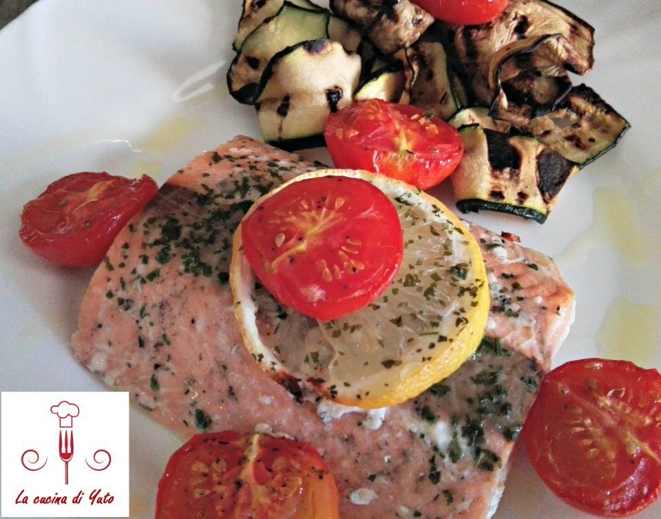 Cuori di filetti di salmone al forno