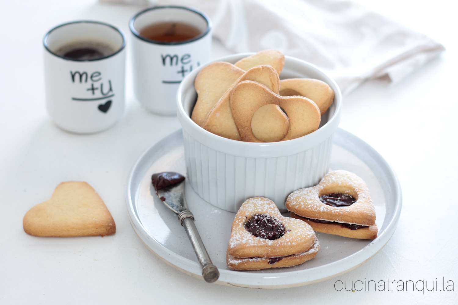 Cuori ripieni di crema ganache