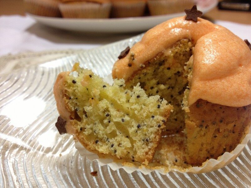 Cupcakes semi di papavero e arancia