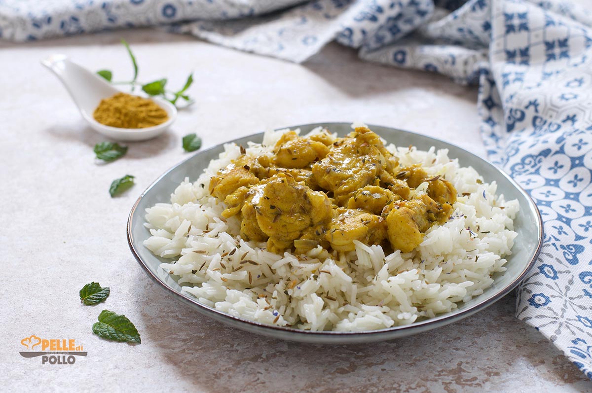 Curry di rana pescatrice con riso basmati