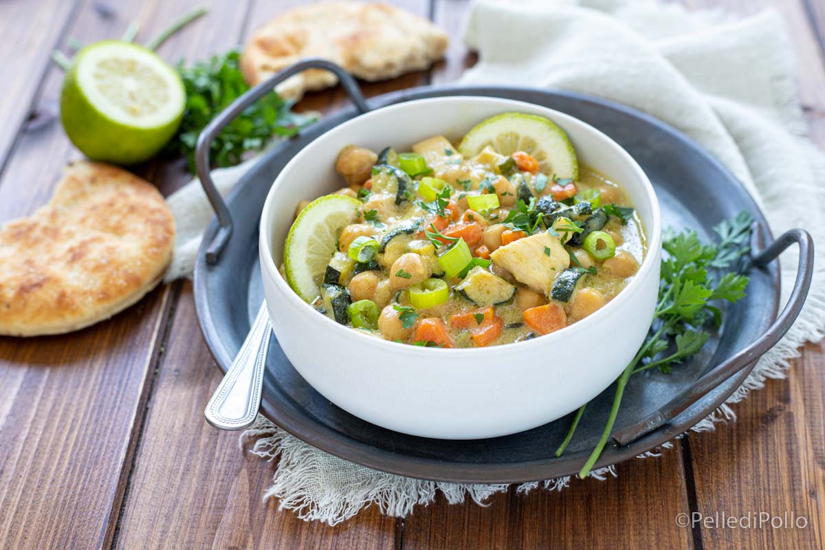 Curry verde con ceci e verdure