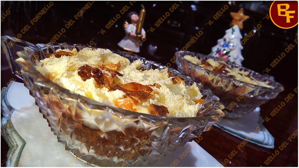 Dessert con panettone e crema di ricotta al cioccolato