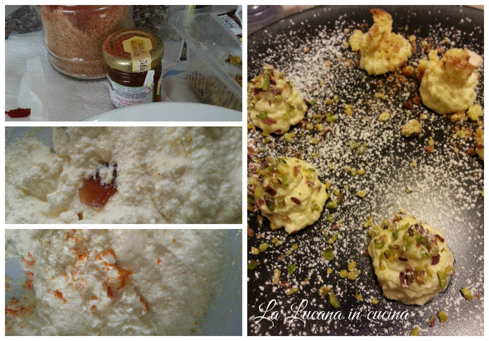 Dessert di ricotta e pere allo zafferano