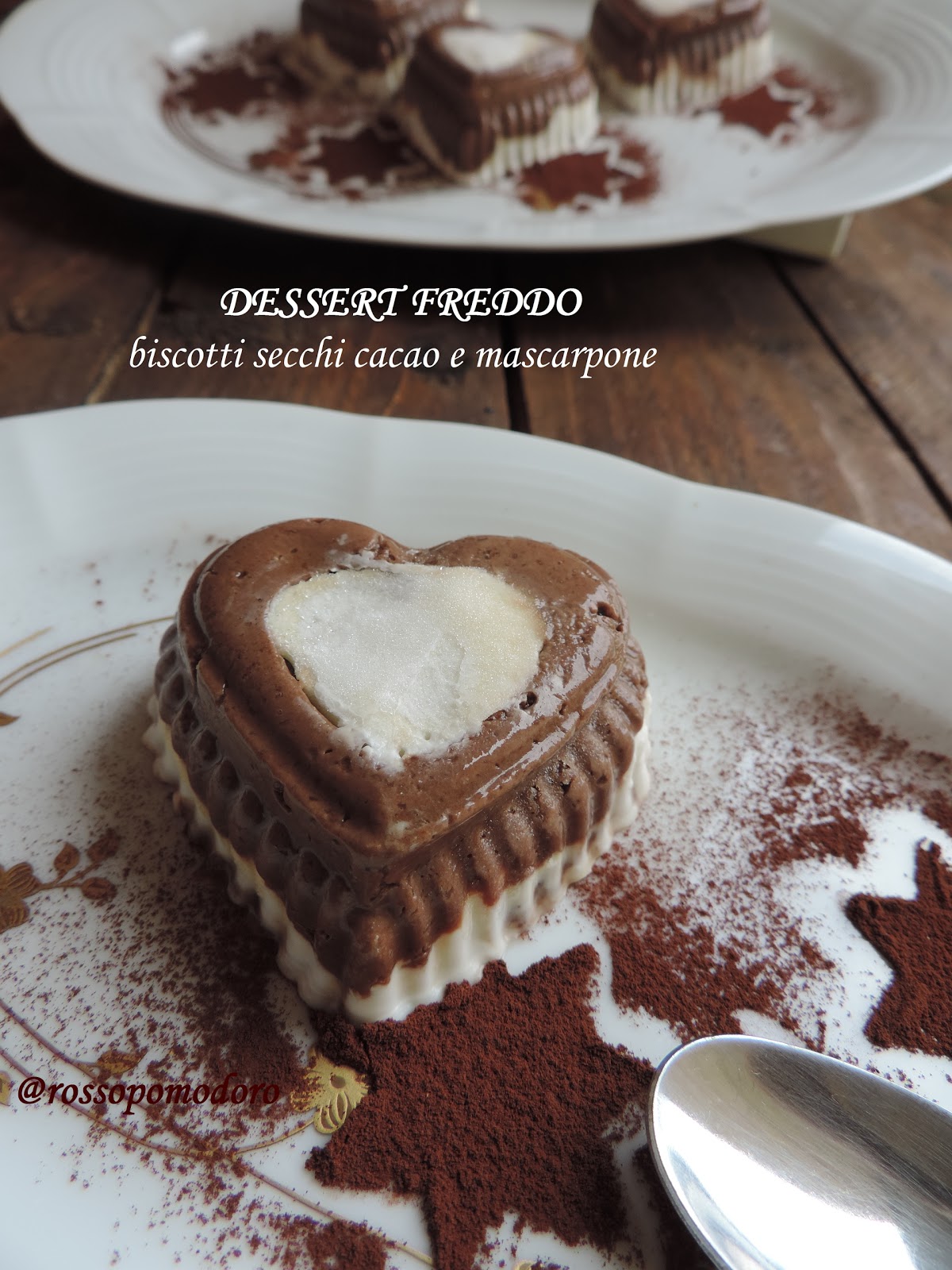 Dessert freddo, biscotti secchi cacao e mascarpone