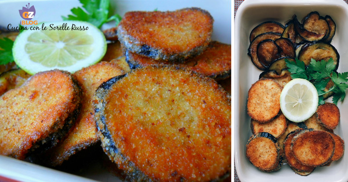 Dischi di melanzane impanate e fritte
