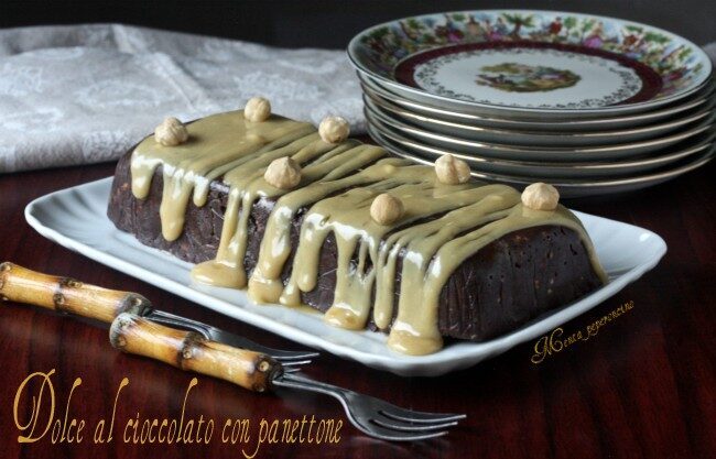 Dolce al cioccolato con panettone