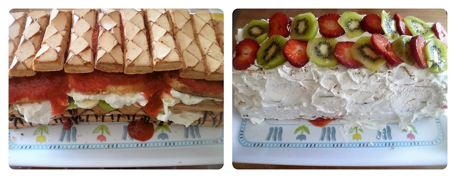 Dolce alla frutta con sfogliatine e plumcake