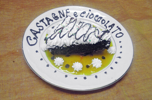 Dolce con castagne e cioccolato