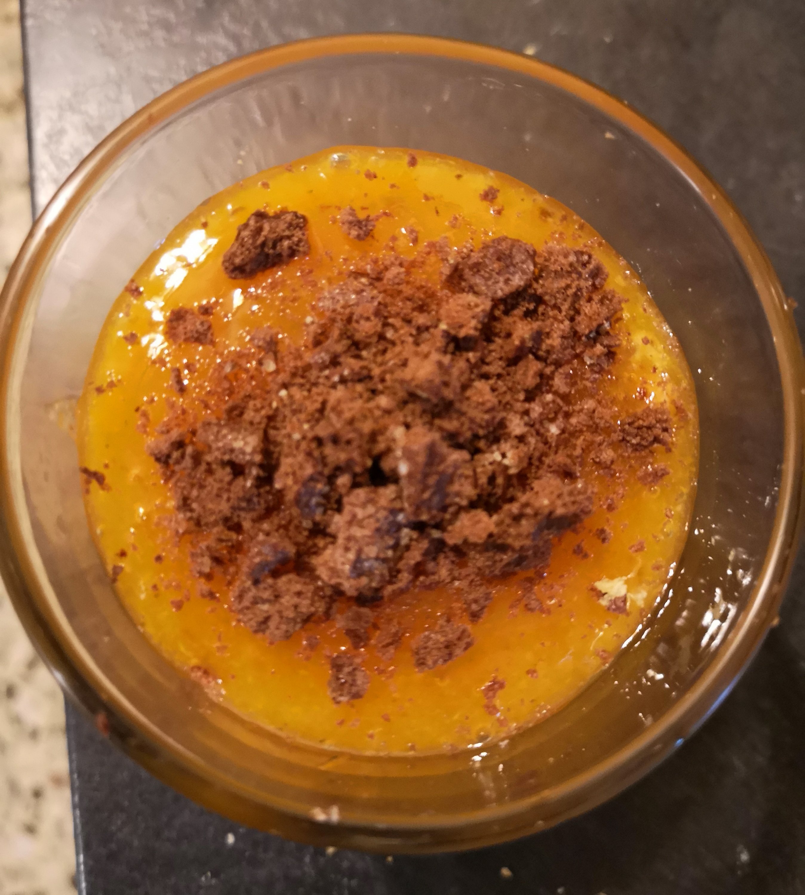 Dolce di cachi al bicchiere
