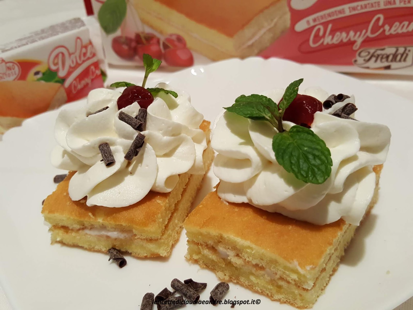 Dolcetto con crema alle ciliegie senza lattosio