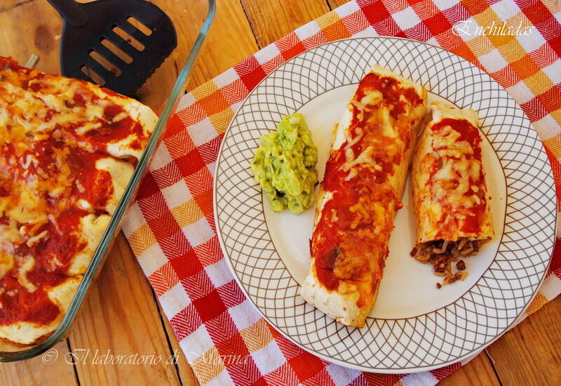 Enchiladas con carne macinata di manzo