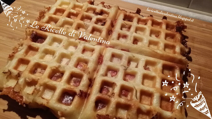 Esperimento # 1 con la piastra da waffle: Waffle di pasta sfoglia farcita