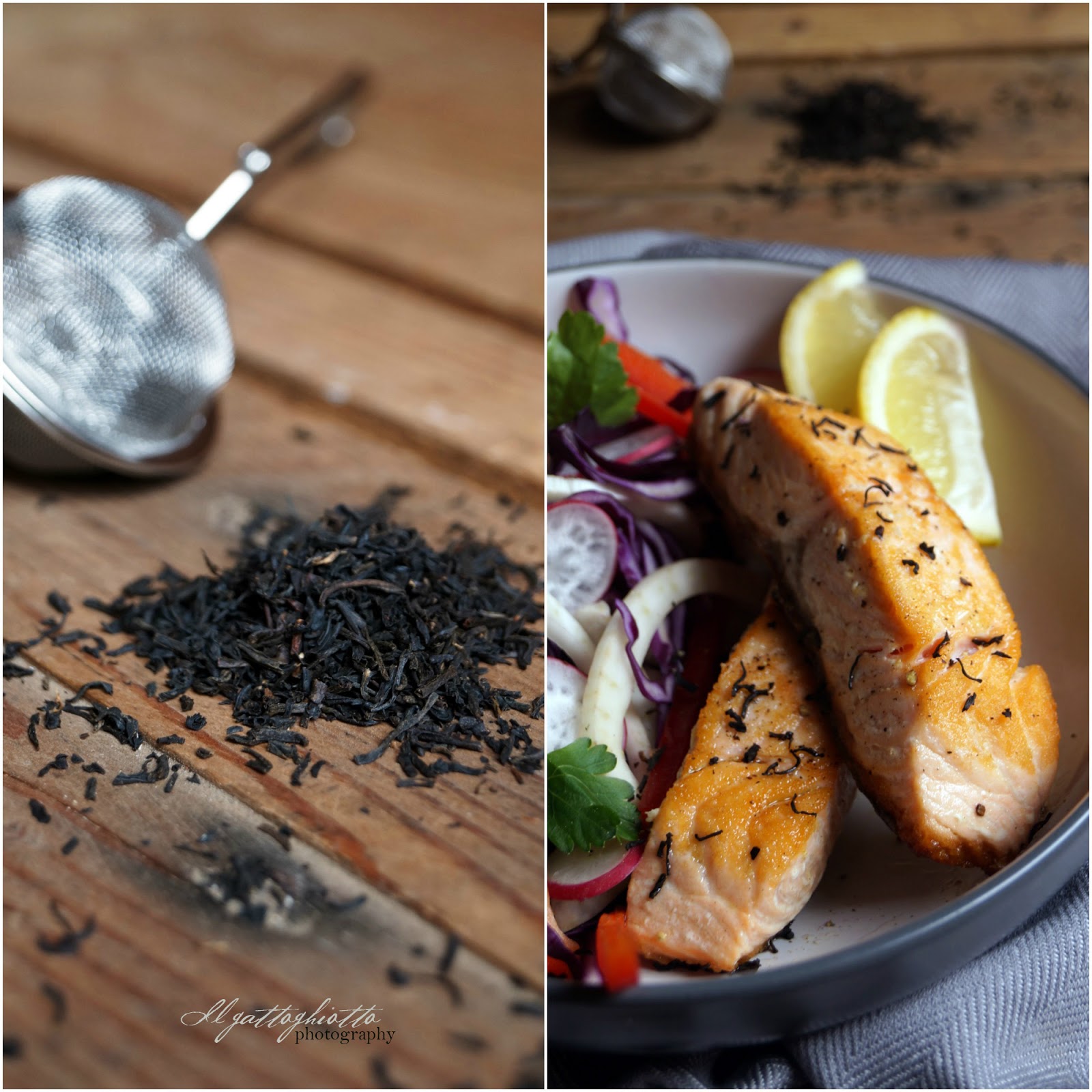 Essenza: salmone affumicato al tè nero