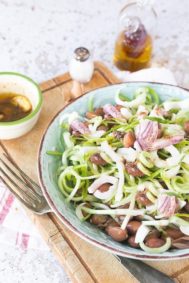 Fagioli lamon puntarelle e calamari