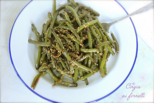 Fagiolini con sesamo e salsa di soia col Bimby