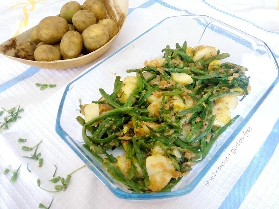 Fagiolini e patate gratinati al forno