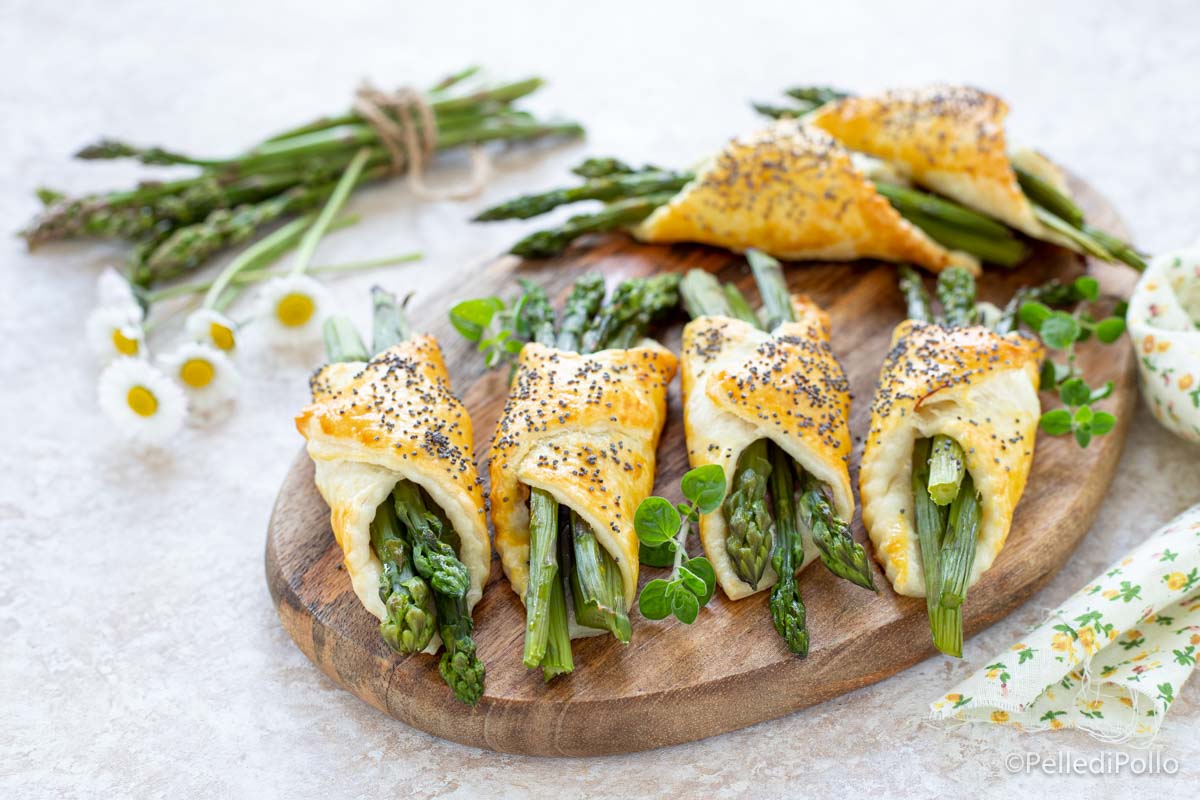 Fagottini di asparagi e pasta sfoglia
