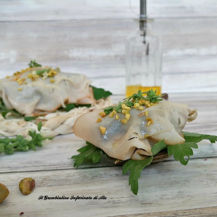 Fagottini di fesa con pesto di melanzane