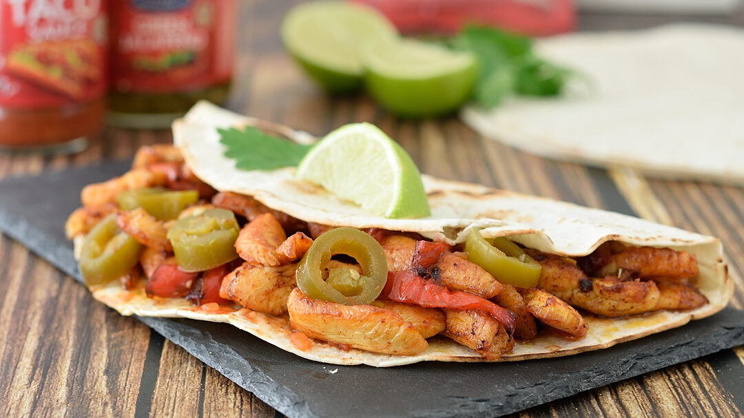 Fajita di pollo e verdure
