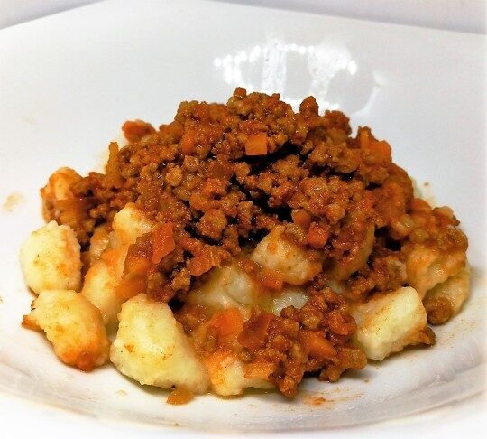 Fake gnocchi with ragu’