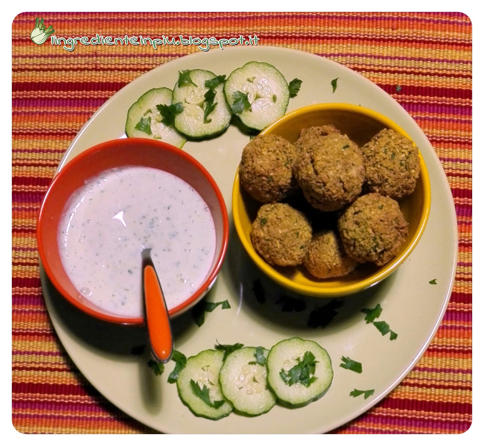Falafel non-fritti con salsa tzatziki