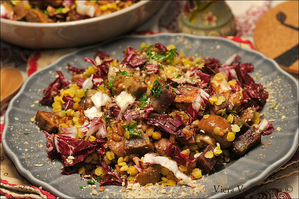Fantasie autunnali con farro integrale e lenticchie gialle