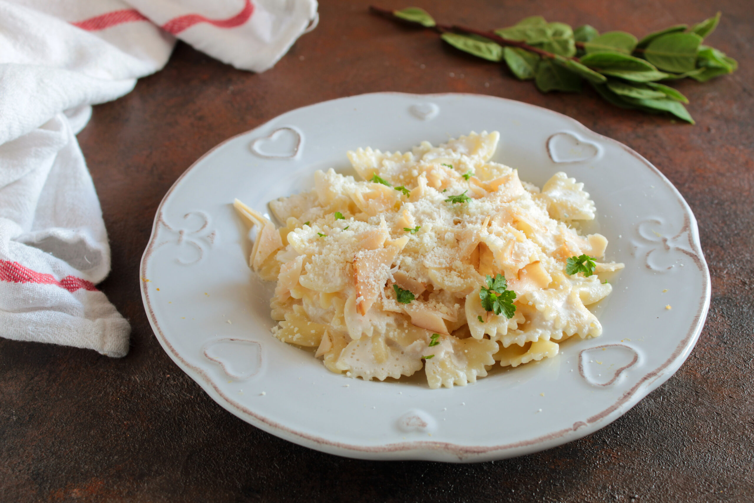 Farfalle con crema al tacchino