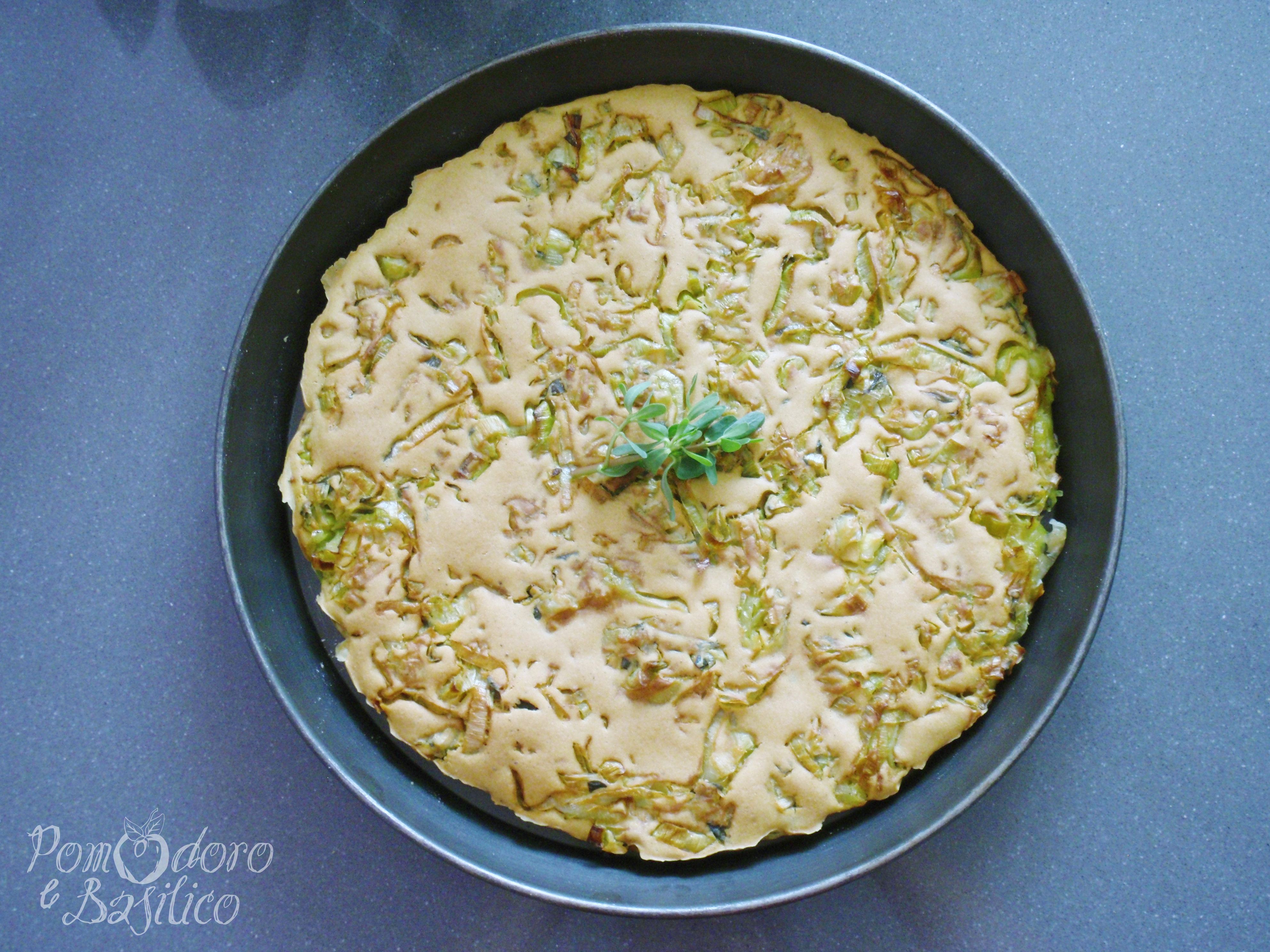 Farinata con porri e portulaca