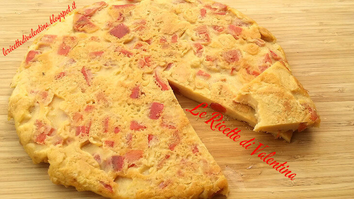 Farinata spessa con peperoni agrodolci cotta in padella…..detta anche “frittata senza uova” alla marco bianchi
