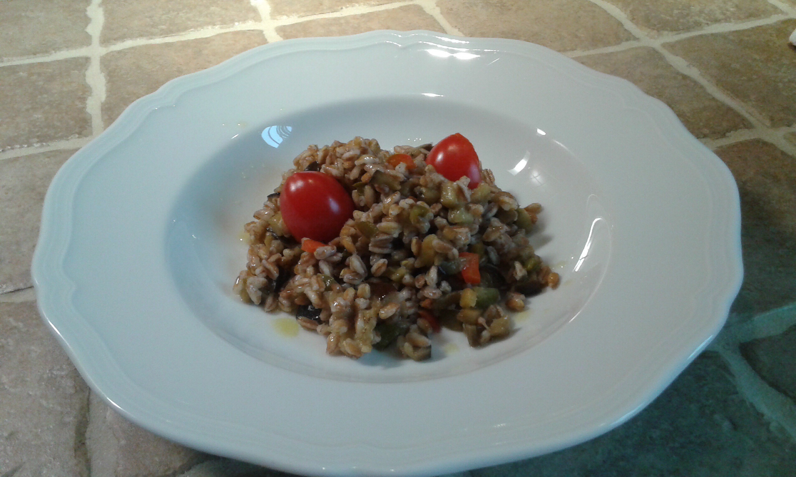 Farro con verdure al profumo di timo
