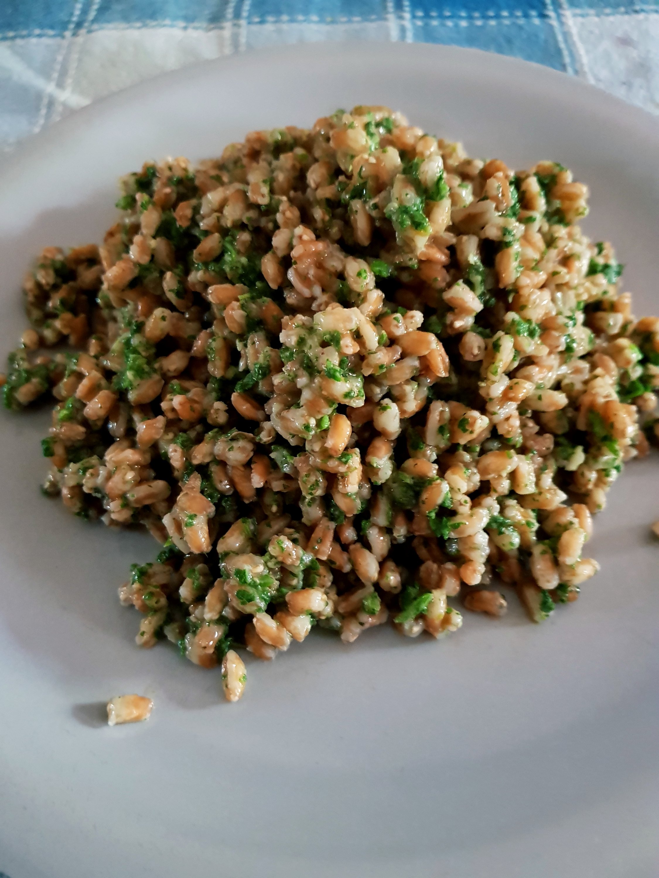 Farro e pesto muntagnin